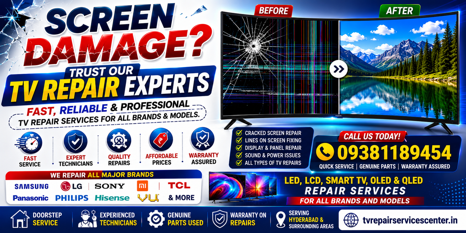 Screen Damage Trust Our TV Repair Experts