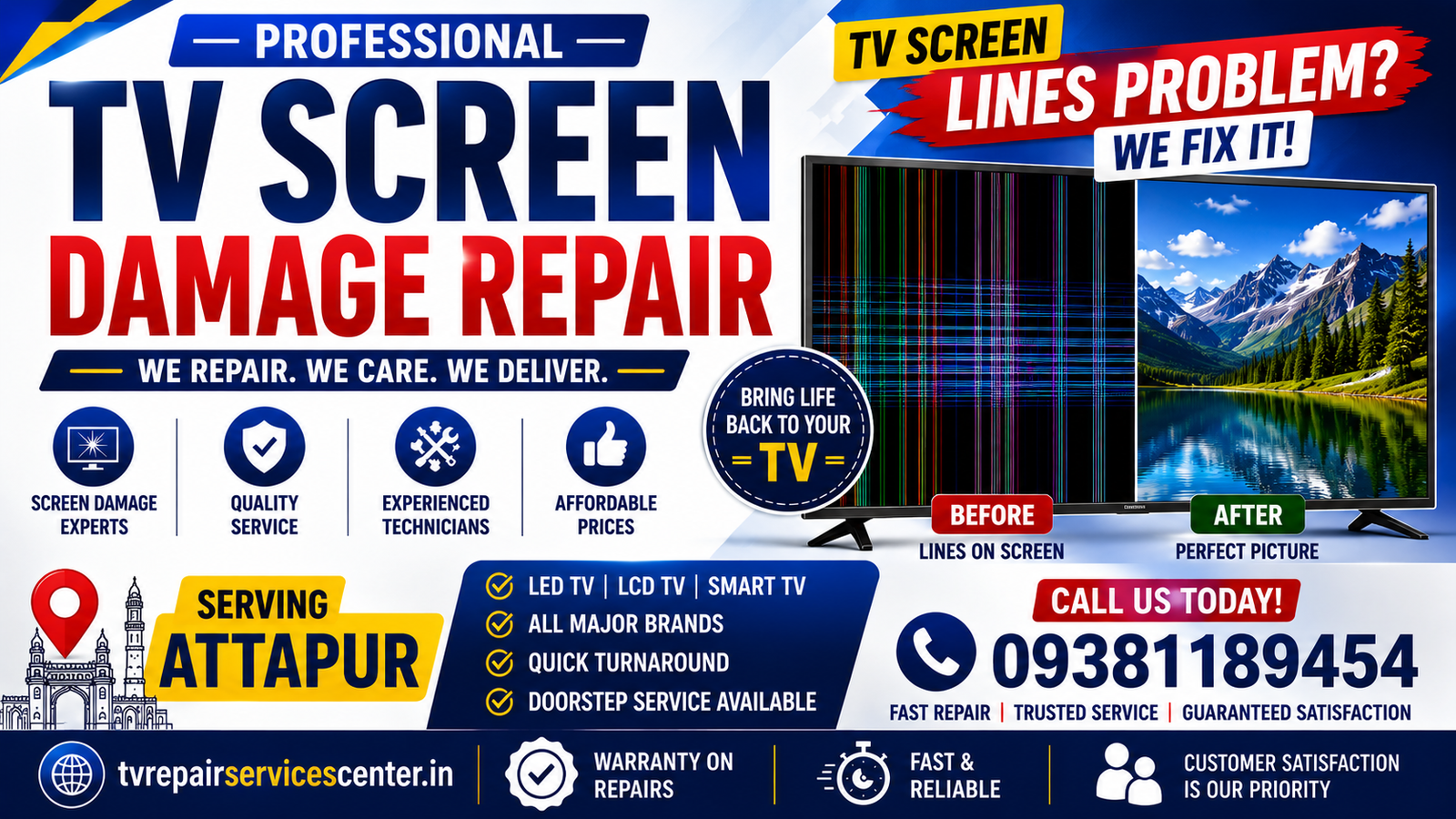 tv screen damage repair
